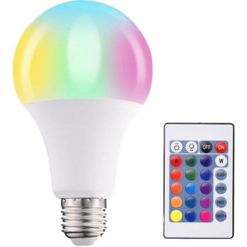 E27 Remote Control Bulb LED RGB Color Changing Lamp 5W 10W Home Interior Party Decor Lightingspot Lamp Dimmable Light
