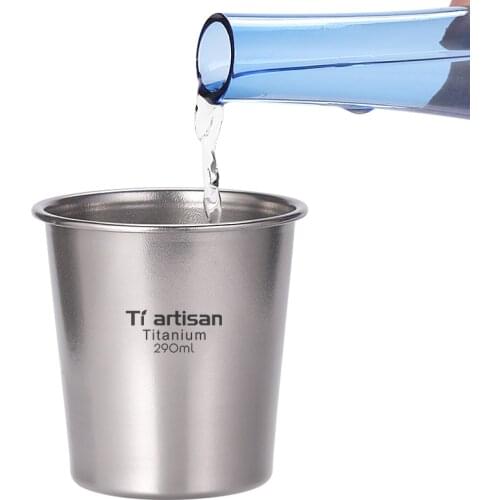 Tiartisan 290ml Single Wall Titanium Beer Cup Water Cup Mug Tea Cup for Outdoor Camping Hiking Backpacking Traveling