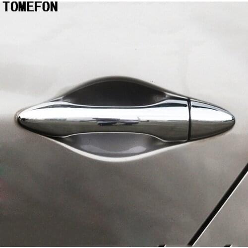 TOMEFON ABS Chrome For Hyundai Tucson IX35 2010 2011 2012 2013 2014 Side Door Hander Bar Cover Catch Molding Cap Exterior Trim