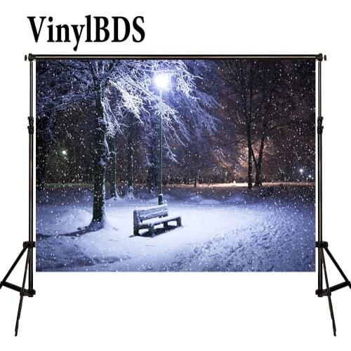 VinylBDS Winter Backdrop Photography Lighting Bokeh Backdrop Photography Scenery Snow Garden Spot Photography Backdrop Studio