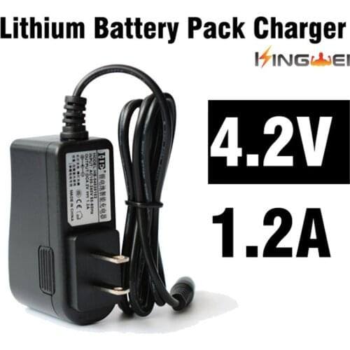 KingWei EU UK US plug 18650 battery pack 4.2V 1.2A charger for part mobile phone charger with wired Free Shipping AC100V-240V