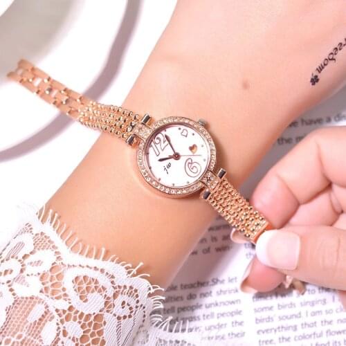 Gold Stainless Steel Women Bracelet Watches Luxury Fashion Diamond Dress Watch High Quality Ladies Quartz Wristwatches With Love