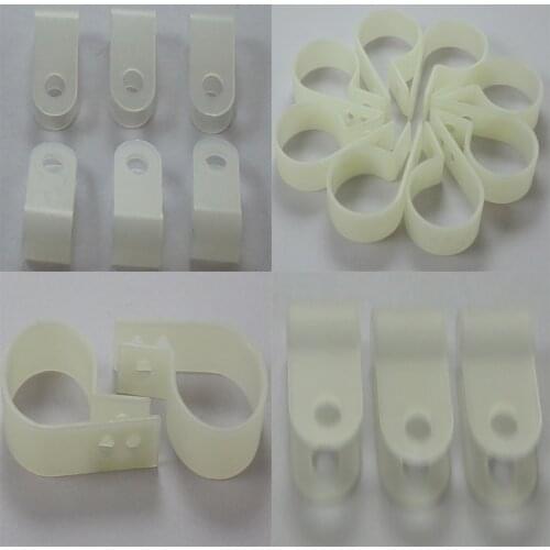100pcs/bag 3.3 5.2 6.4 8.4 10.4 13.2 16 19 1/8R 3/16R 1/4R 5/16R 3/8R 1/2R R-Type Nylon R type Cable Clamp plastic Cable Clips