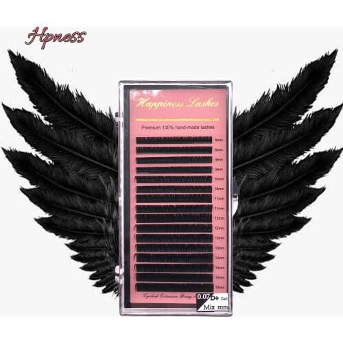 16 Lines/Rows Natural Soft Classic Silk Mink Eyelash Extension All Sizes Individual Premium Eye Lashes 100% Handmade