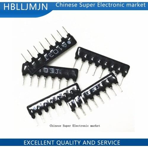 200PCS A08-103 SIP-8 10K Ohm 8 Commoned Resistor Network Array 8 PIN 8pins