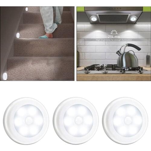3pcs 1W Night Light Motion Detection Wall Closet Roof Cabinet Stair Light