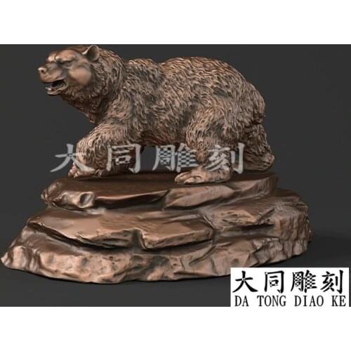 3D 4-axis CNC Router stl file for Carving Engraving in Artcam aspire 3D model statue file STL format Bear 76M
