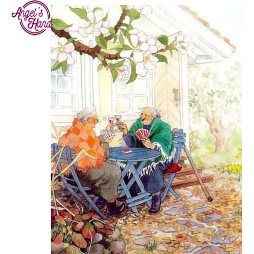 5D DIY Diamond embroidery Happy old life diamond painting Cross Stitch full drill Rhinestone mosaic home decoration