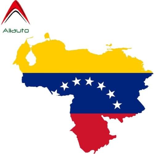 Aliauto Automobile Waterproof Decals Venezuela Map Flag Car Sticker Motorcycles Decoration Accessories Vinyl,14cm*13cm