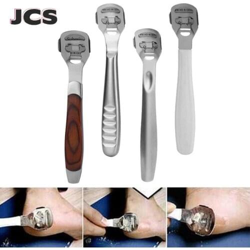 Peach Stainless Steel Wood Foot Skin Shaver Corn Cuticle Cutter Remover Rasp Pedicure File Foot Callus 10 Blades Foot Care Tool