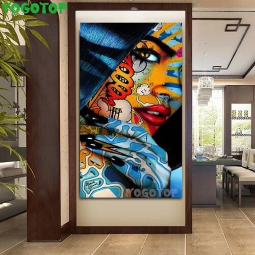Graffiti Women Portrait abstract Diy Diamond Painting Full Square/Round 5D Diamond Embroidery Rhinestone Wall Art YY5104