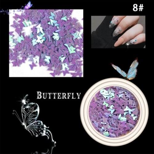 Holographic Nail Glitter Flakes Sequin 1 Box Red Blue Pink DIY Butterfly Dipping Powder for Acrylic Nails Tools Nail Art Decor