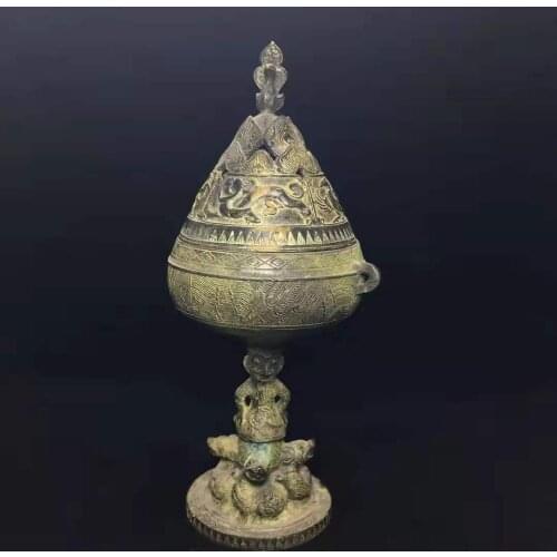 Collecting Chinese Antiques Old bronze censer 20*7cm Weight 510g