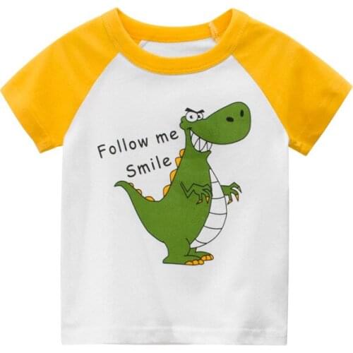 Summer Kids T Shirts Boys Girls Cotton Clothes Kids Cartoon Dinosaur T Shirt Kids Short Sleeve Soft Tops Childrens Clothing