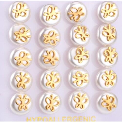 LUXUKISSKIDS 10pairs/lot Kids Gold Brand New Butterfly Pearl Earrings For Women Wholesale Earings Fashion Jewelry