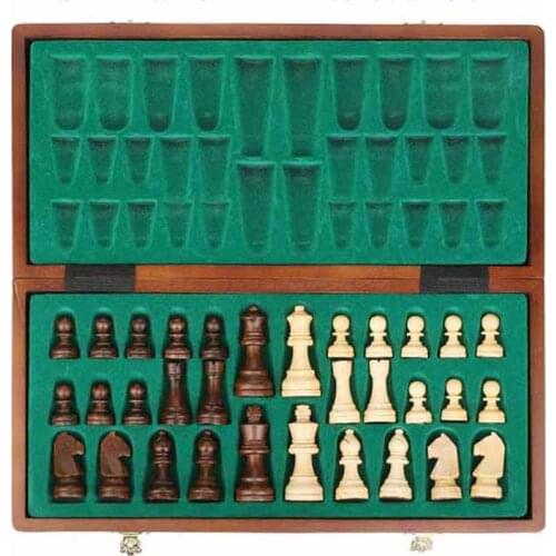 Magnetic Wooden Chess Set Luxury Foldable Large Chessboard Adult Children Travel Board Games Kids Birthday Gifts
