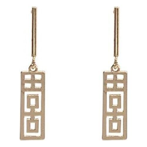 Chinese Style Metal Joy Earrings Simple Design Wedding Banquet Gold Women Earrings Charming Female Jewelry