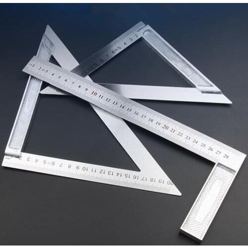 Metric Angle Ruler Aluminum Alloy Triangular Ruler Woodworking Square Ruler Angle Protractor Measuring Tools