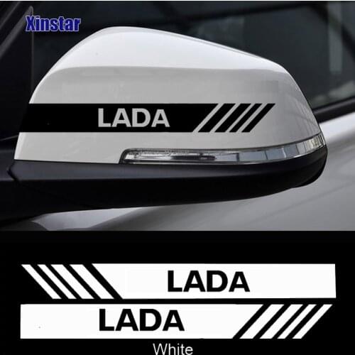 2pcs Car Rearvie Mirror Sticker For Lada Vesta Xray Largus Granta NIVA