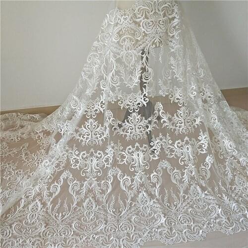 New lace embroidery fabric DIY flower for wedding dress