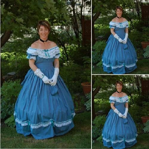 New Arrival customer made Vintage Costumes Victorian Dress 1860s Civil War Southern Belle Gown Dress Lolita dresses US4-36 C-263