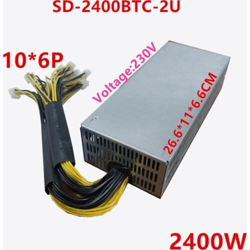 New PSU For R-Senda Single Channel 12V 10*6P 2400W Power Supply SD-2400BTC-2U