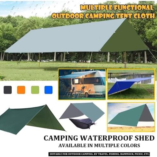 Outdoor Silver-plated Sky Screen UV-proof/Rainproof Oxford Cloth Tent Multifunctional Four-corner Shade Cloth Picnic Mat