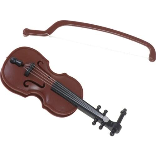 Plastic Violin 1/12 Dolls House Miniature Music Instrument Model Accessories Toys