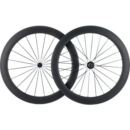 Full 700C Carbon Road Bicycle Wheelset 60mm Tubular bike Wheels 3k Matte