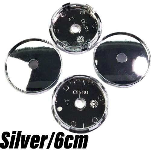 Reamocea 4Pcs Silver Wheel Center Hub Cap Rays Racing Badge Covers Tyre Trim For VW Audi Ford Toyota Nissan Kia BMW