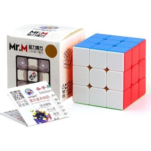 Sengso Mr.M 3x3 Magnetic Magic Cube Stickerless Black Shengshou Mr M 3x3x3 Magnets Speed Cubo Magico Stress Reliever Toys Adult