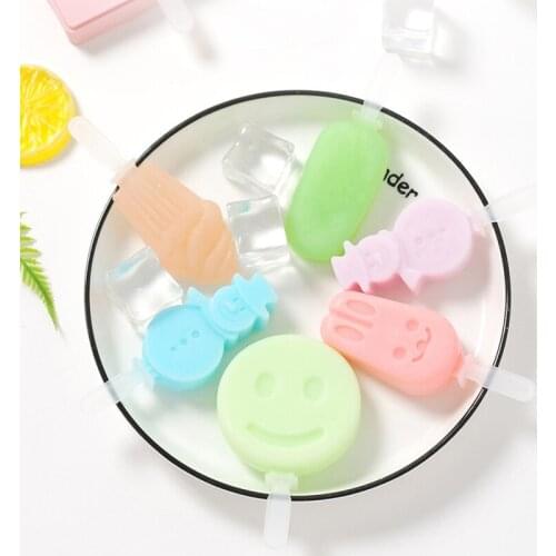 Silicone Ice Cream Mold With Lid Animals Shape Jelly Mold Children Handmade DIY Dessert Popsicle Ice Grid with Popsicle