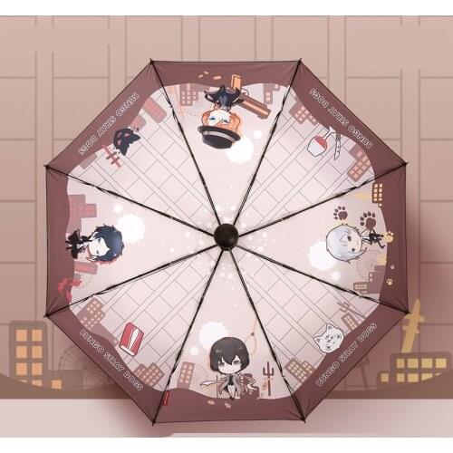 Japanese Style Cartoon Anime Bungou Stray Dogs dazai osamu Sun Rain Portable Folding Umbrella Decor Boy Girl Gift 1 pcs