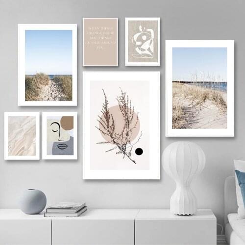 Modern Abstract Face Posters Prints Poster Beach Wall Art Canvas Painting Nordic Wall Pictures For Living Room Home Decor