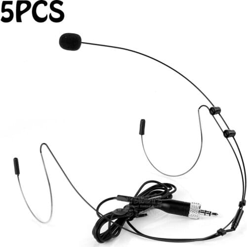5Pcs 3.5mm Jack Stereo Screw Lock Headworn Headset Microphone For Wireless Bodypack SK6000 SK9000 SK5212 SK2000 XSW 1 2 EM100 G3
