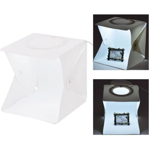USB Ring LED Panel Folding Portable Light Photo Softbox Lighting Studio Shooting Tent Box Kit with 6 Colors Backdrops