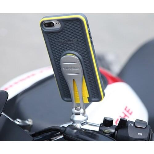 Bicycle Cell Phone Holder Phone Case Bike Handlebar Rail Mount Holder Stand with Grip Clip Waterproof Case for iPhone 6/6 Plus