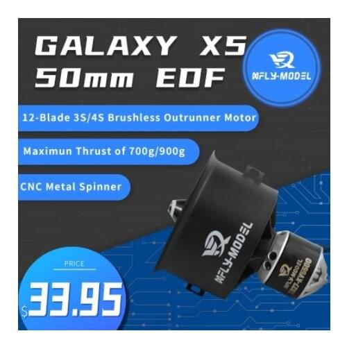 XFly 50mm 12 Blades EDF with 3S/4S Brushless Inrunner Motor Model Jet Aircraft