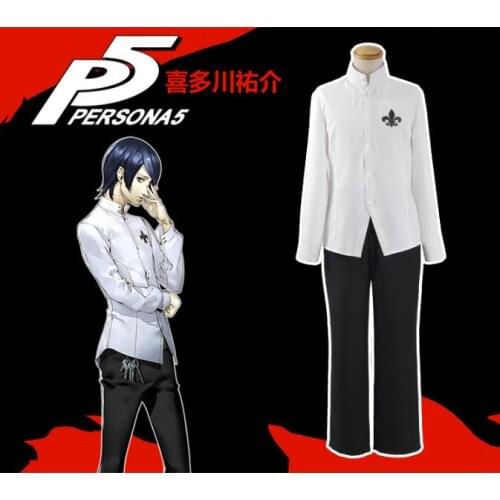 Japan Hot Anime game Persona 5 cosplay Yusuke Kitagawa cos Halloween School uniform daily Unisex costume top+pants