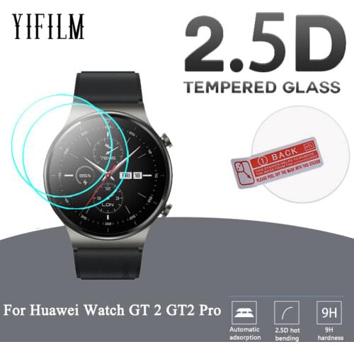 2PCS 2.5D Tempered Glass Screen Protector For Huawei Watch GT 2 GT2 Pro Smartwatch Screen Protective Film Anti-Scratch glass