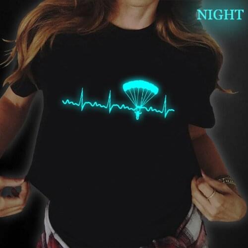 Skydiving Skydiver T Shirt Femme Luminous Shirts Women Ullzang Harajuku Shirt top Dropshipping 2021 Fashion Women Bluzki Damskie