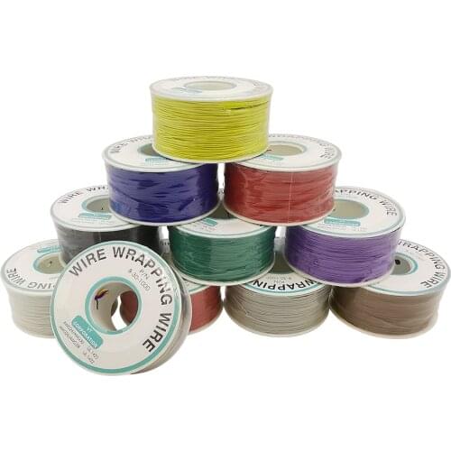 1Pcs 250 Meters 30AWG Wrapping Wire Cable Insulation Electronic Jumper Wire for Motherboard Electronic Test PCB Soldering DIY