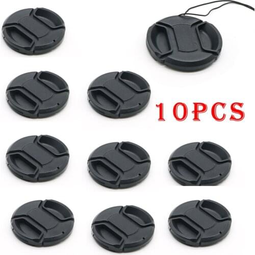 10PCS 72mm Front Lens Cap Hood Cover Snap on for Camera Canon Nikon Sigma Sony Professional Protective With Strap