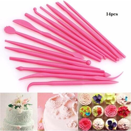 14Pcs Plastic cake tools Clay Sculpting for Cake Dessert Wax Carving Pottery Tools Carving Sculpture Shaper cake decor too