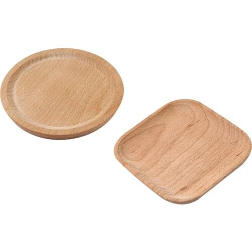 2pcs Durable Wooden Dinner Plates Serving Dish for Snack, Dessert, Steak