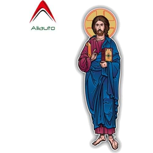 Aliauto Cartoon Motorcycle Car Sticker Jesus Christ Religion Accessories Personality Sunscreen Decoration Decal PVC,15cm*4cm