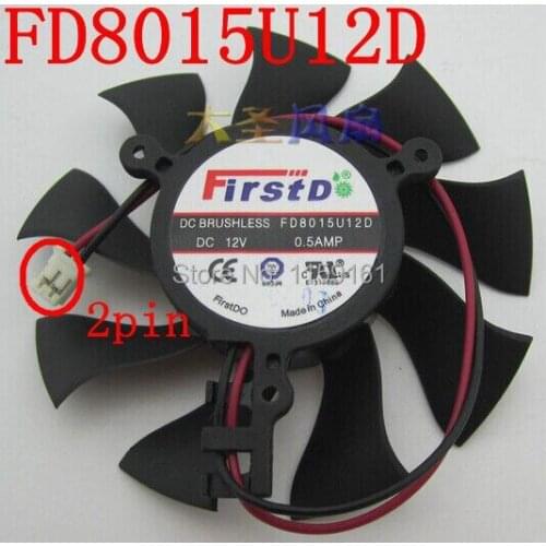 Free Shipping 1PCS FD8015U12D 12V 0.5A 2pin Graphics card fan