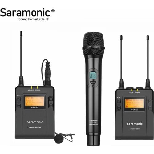 Saramonic UwMic9 kit3/kit4 UHF Wireless handheld Lavalier Microphone System for Canon Nikon Sony DSLR Camcorder Video Camera