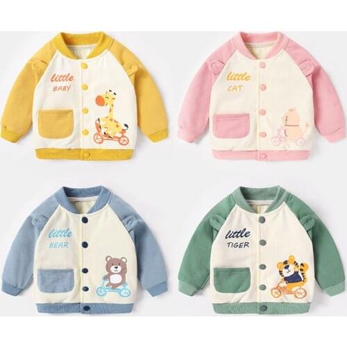 2020 New Autumn Infant Clothing Baby Boys Girls Fashion Cute Cartoon Printing Jacket Newborn Soft Baseball uniform 0-4 Years