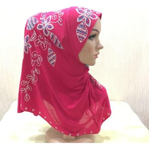 Glitter Peacock Diamonds Malaysia One-Piece Amira Instant Hijab Ready To Wear Head Wrap Muslim Islam Headscarf Pull on Headwear